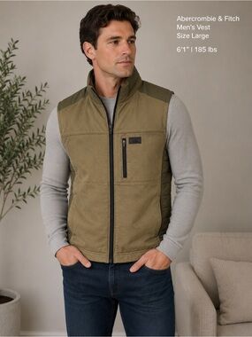 Abercrombie & Fitch Tan and Olive Vest